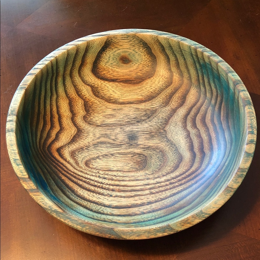 Hand turned Elm Wooden Decorative Bowl with Natural Patterns